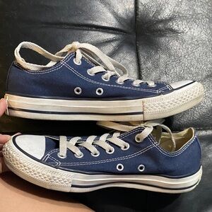 Converse Navy and Cream Low-Top Canvas Sneakers